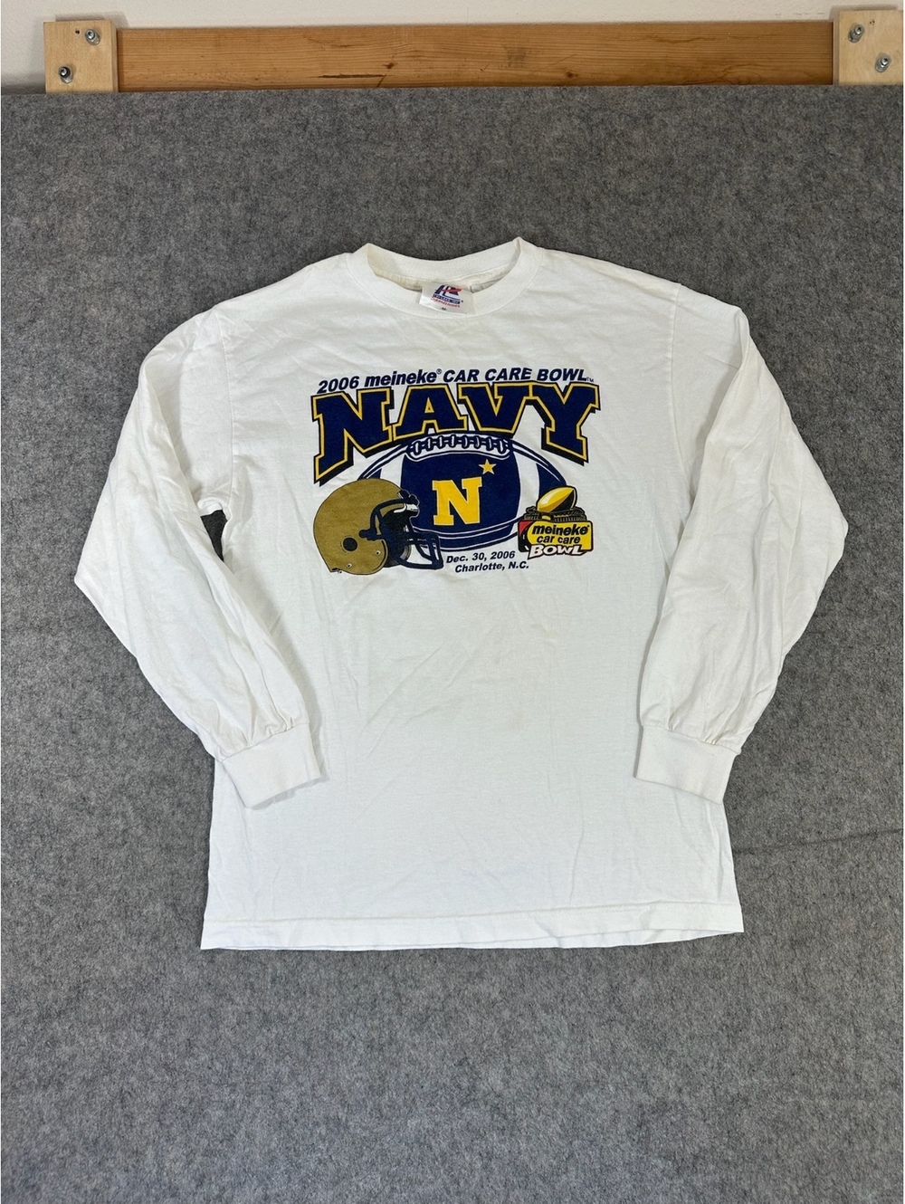 Vintage Navy Bowl white long sleeve T-shirt size M